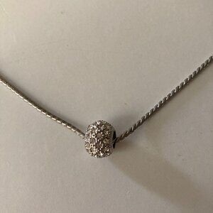 Silver Pave Rhinestone Necklace